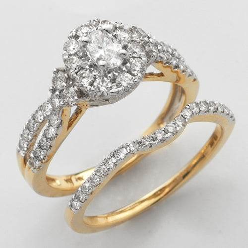 14KY 1.20CTW OVAL DIAMOND BRIDAL SET - Norma's Jewelry