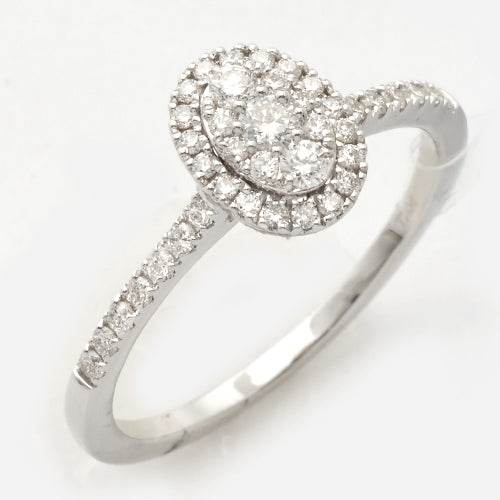 14KW 0.40CTW DIAMOND OVAL CLUSTER RING - Norma's Jewelry