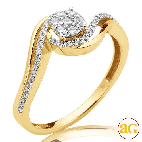 14KY 0.25CTW DIAMOND FLOWER HEAD PROMISE RING - Norma's Jewelry