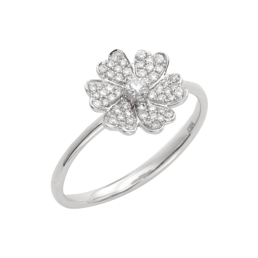 14KW 0.25CTW DIAMOND FLOWER SHAPED RING - Norma's Jewelry