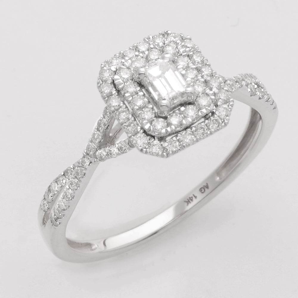 14KW 0.60CTW EMERALD DIAMOND BRIDAL RING - DOUBLE - Norma's Jewelry