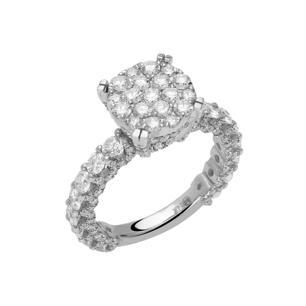 14KW 2.00CTW ROUND CLUSTER DIAMOND RING - Norma's Jewelry