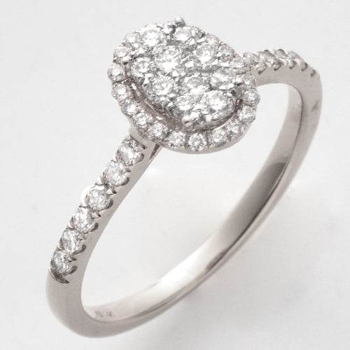 14KW 0.50CTW DIAMOND OVAL CLUSTER RING - SINGLE - Norma's Jewelry