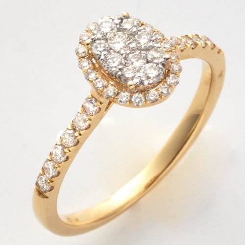14KY 0.50CTW DIAMOND OVAL CLUSTER RING - SINGLE - Norma's Jewelry