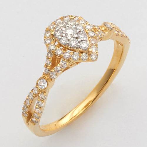 14KY 0.50CTW DIAMOND PEAR CLUSTER RING - Norma's Jewelry