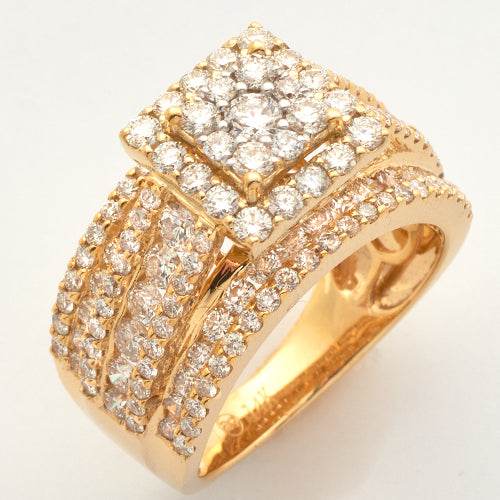 14KY 2.85CTW DIAMOND SCQUARE CLUSTER RING - SINGLE - Norma's Jewelry