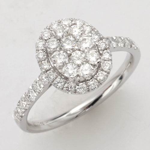 14KW 1.00CTW DIAMOND OVAL CLUSTER RING - SINGLE - Norma's Jewelry