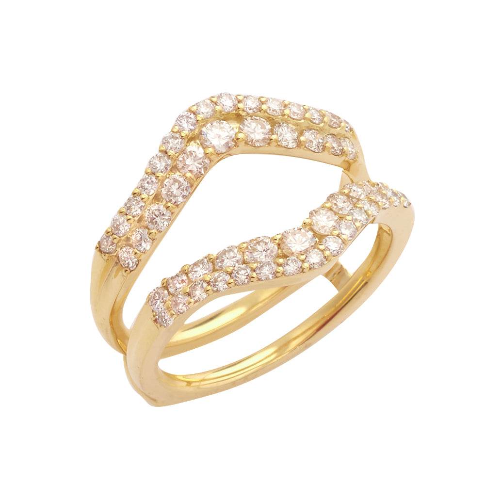 14KY 1.00CTW DIAMOND 2-ROW RING GUARD - Norma's Jewelry