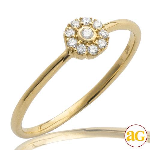 14KY 0.10CTW DIAMOND FLOWER RING - Norma's Jewelry