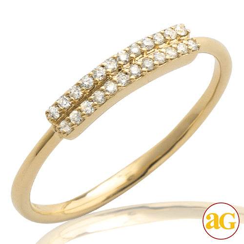 14KY 0.11CTW DIAMOND 2-ROW RING - Norma's Jewelry