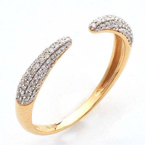 14KY 0.25CTW PAVE DIAMOND OPEN BAND - Norma's Jewelry