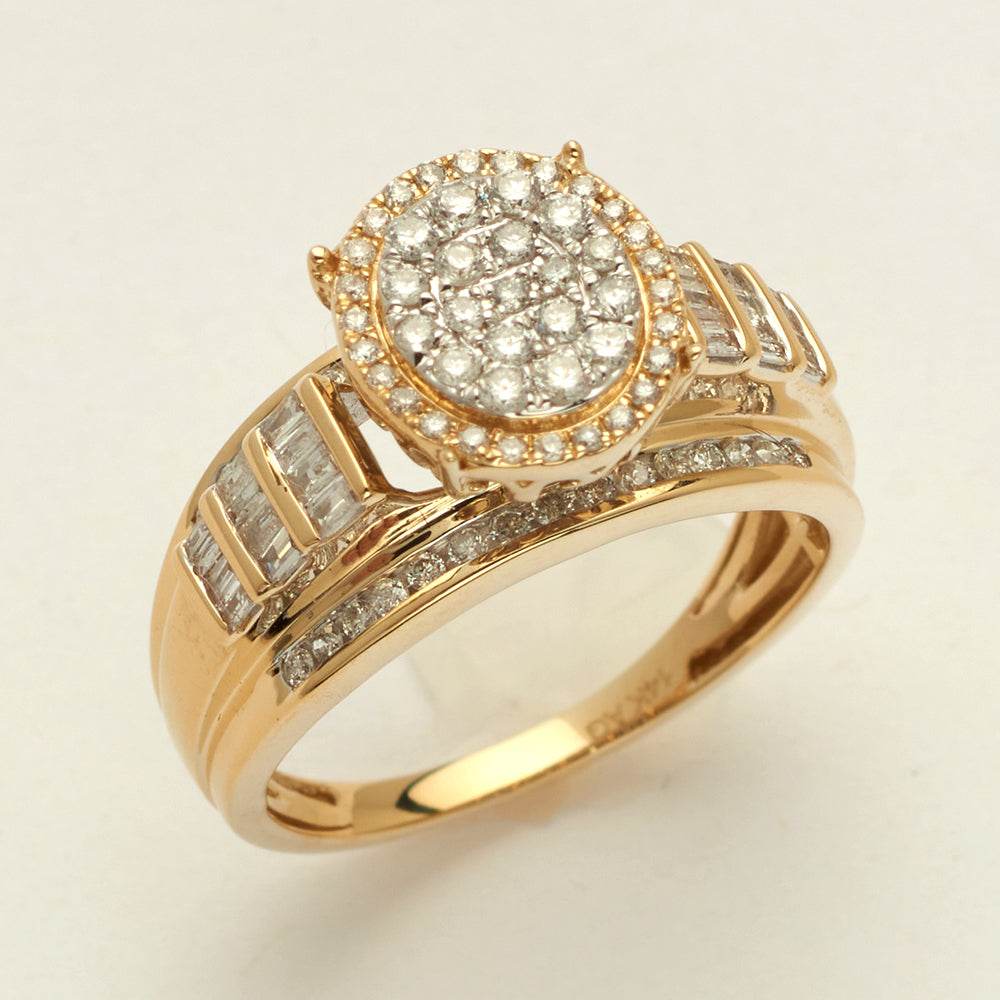 14KY 0.75CTW DIAMOND OVAL CLUSTER RING - Norma's Jewelry