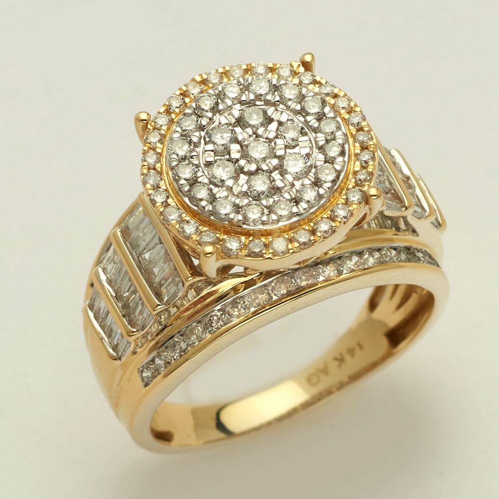 14KY 1.40CTW DIAMOND ROUND CLUSTER RING - Norma's Jewelry