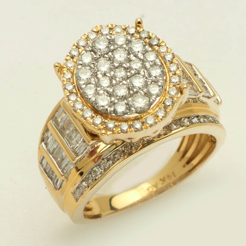 14KY 1.80CTW DIAMOND OVAL CLUSTER RING - Norma's Jewelry