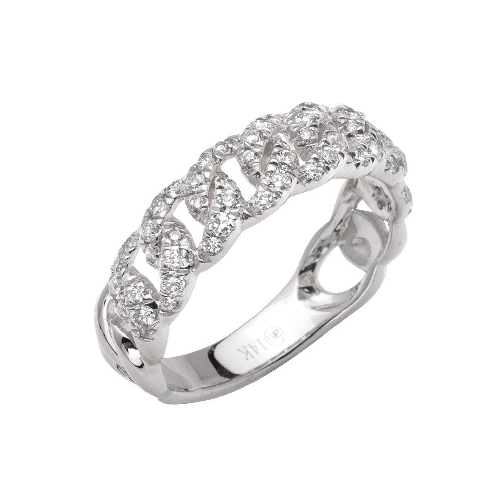 14KW 0.50CTW DIAMOND MIAMI CUBAN RING - Norma's Jewelry