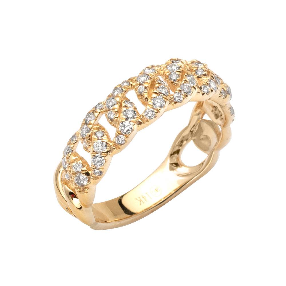 14KY 0.50CTW DIAMOND MIAMI CUBAN RING - Norma's Jewelry
