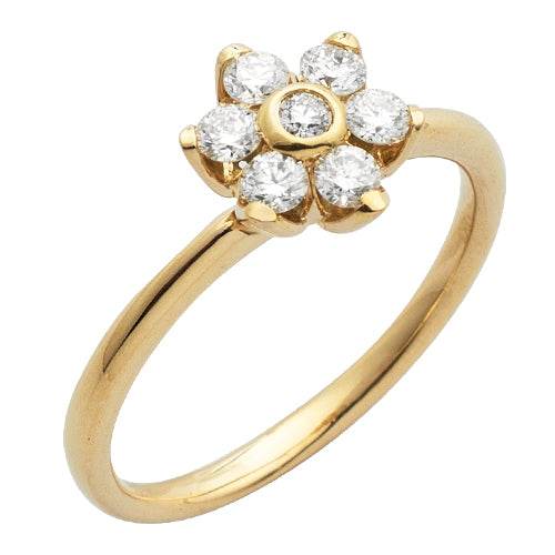 14KY 0.50CTW DIAMOND FLOWER SHAPED RING - Norma's Jewelry