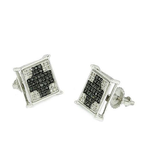 10KW 0.33CTW BKD+WD SQ. PRONG ER - Norma's Jewelry