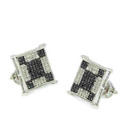 10KW 0.50CTW BKD+WD SQ. PRONG ER - Norma's Jewelry