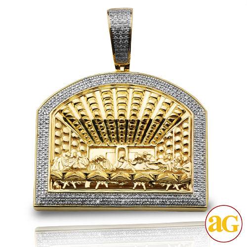 10KY 0.70CTW MICROPAVE DIAMOND LAST SUPPER PENDANT - Norma's Jewelry