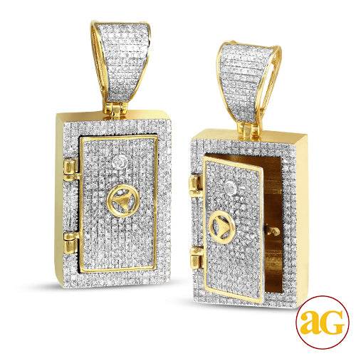 10KY 1.00CTW DIAMOND VAULT SAFE PENDANT - Norma's Jewelry