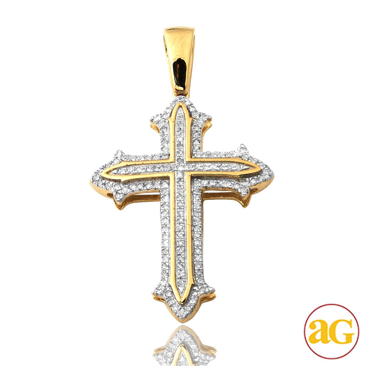 10KY 0.30CTW DIAMOND CROSS PENDANT - Norma's Jewelry