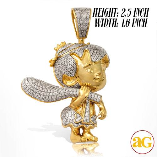 10KY 1.85CTW DIAMOND 'BAM BAM' CARTOON PENDANT - Norma's Jewelry