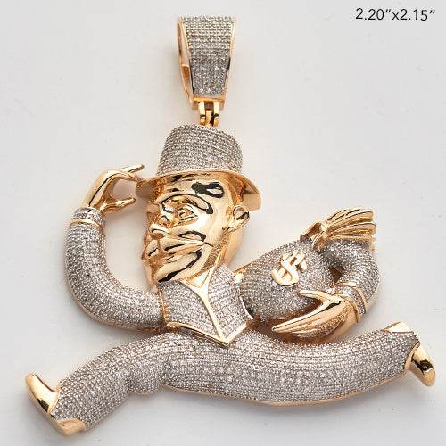 10KY 1.35CTW DIAMOND MONOPOLY MAN PENDANT - Norma's Jewelry