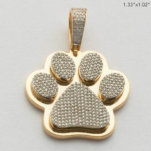 10KY+W 0.85CTW DIAMOND PAW PRINT PENDNAT - Norma's Jewelry