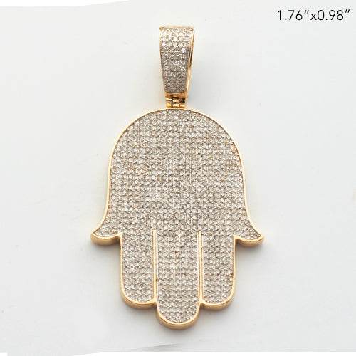 10KY 1.15CTW MICROPAVE DIAMOND HAZA PENDANT - Norma's Jewelry