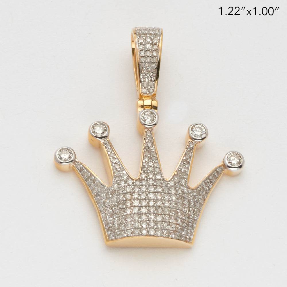 10KY 0.75CTW DIAMOND PUFFED CROWN PENDANT - Norma's Jewelry