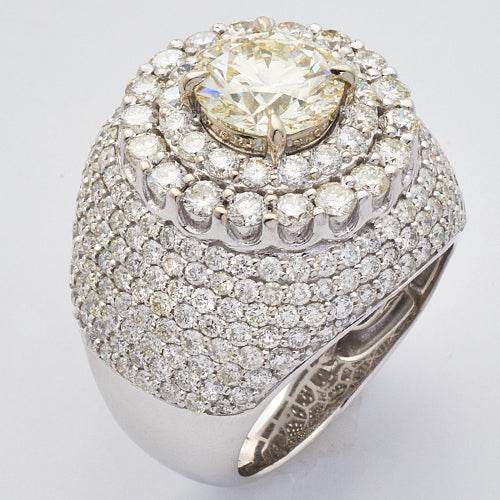 14KW 9.43CTW DIAMOND MENS SEMI MOUNT RING - Norma's Jewelry