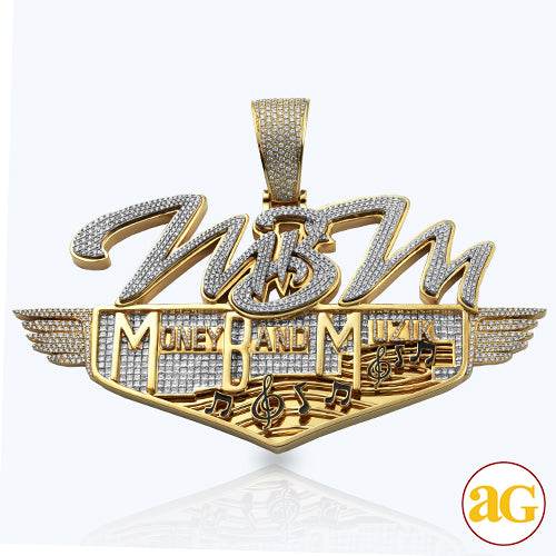 14KY 15.90CTW DIAMOND CUSTOME DESIGN PENDANT - Norma's Jewelry