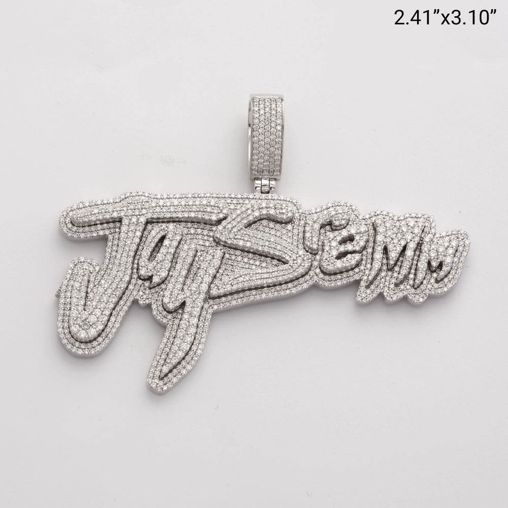 10KW 7.02CTW DIAMOND CUSTOM NAME PENDANT - Norma's Jewelry