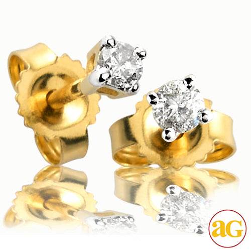 14KY 0.10CTW ROUND DIAMOND EARRING STUDS - Norma's Jewelry