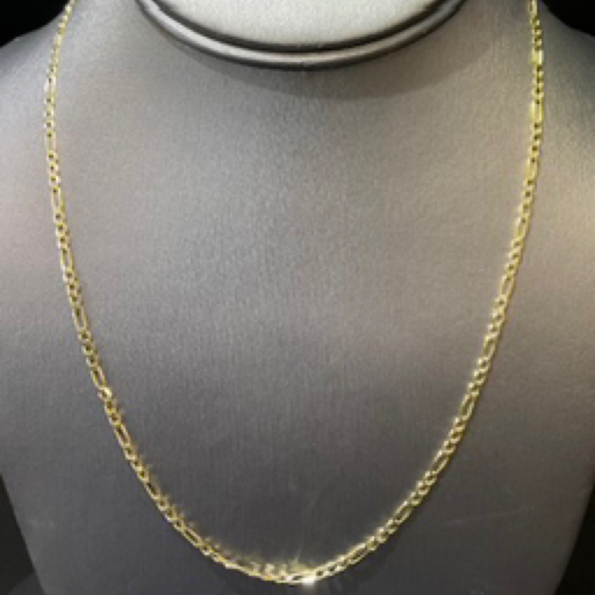 10K Yellow Figaro Necklace