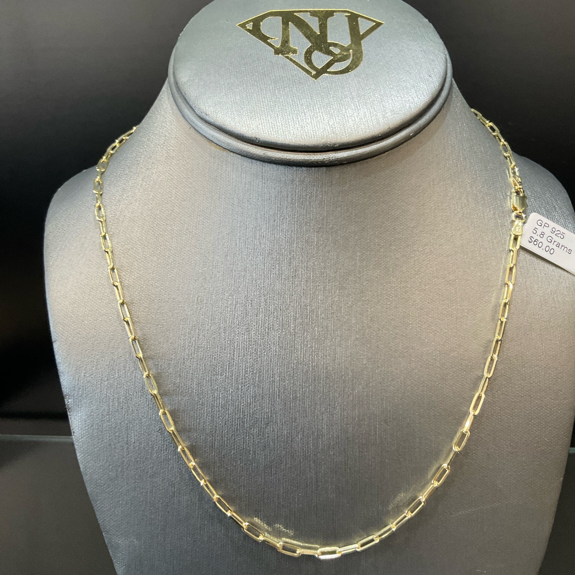 925 GP Paper Clip Necklace