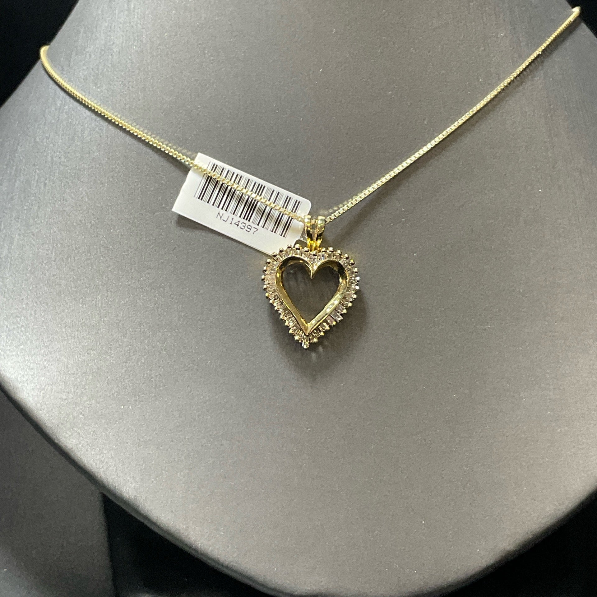 14K Yellow 0.50 CTW SI Necklace+Heart Pendant Set