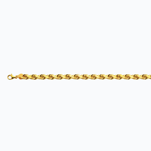10K 8MM YELLOW GOLD SOLID DC ROPE 18" CHAIN NECKLACE