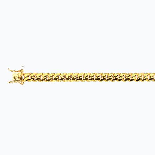 10K 7MM YELLOW GOLD SOLID MIAMI CUBAN 30" CHAIN NECKLACE