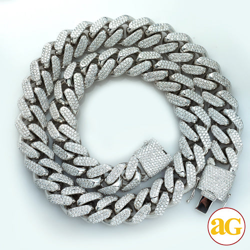 10KW 34.56CTW DIAMOND MIAMI CUBAN NECKLACE