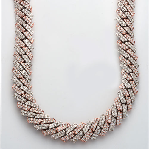 10KW+R 52.00CTW DIAMOND SQUARE CUBAN NECKLACE