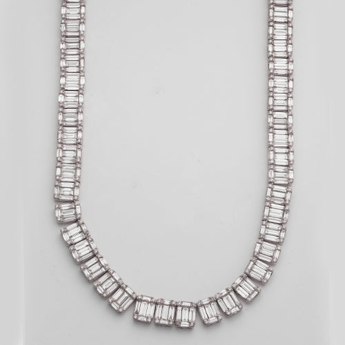 14KW 46.00CTW BAGUETTE NECKLACE