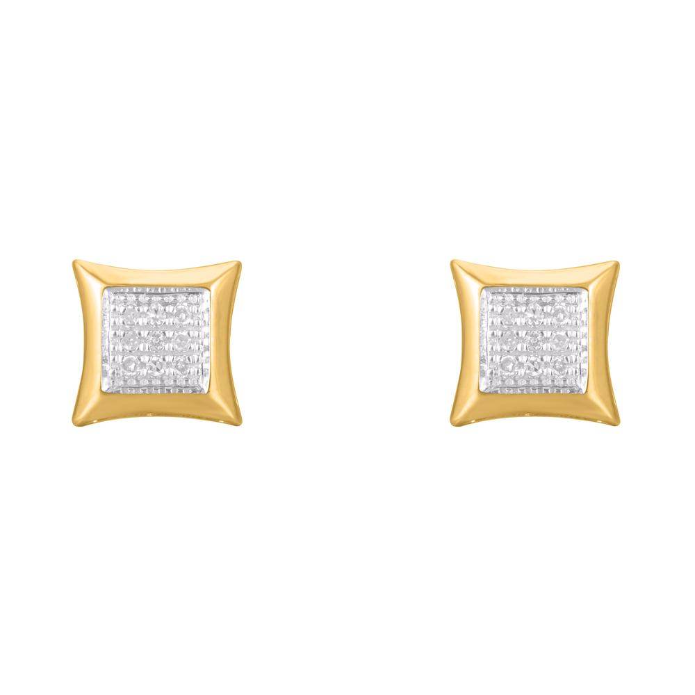 10 Karat Yellow Gold 0.05 Carat Diamonds Square Earrings-0124201-YG - Norma's Jewelry