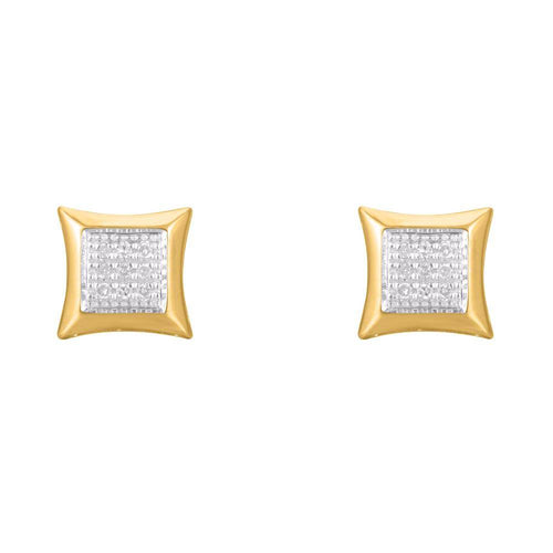 10 Karat Yellow Gold 0.05 Carat Diamonds Square Earrings-0124201-YG - Norma's Jewelry