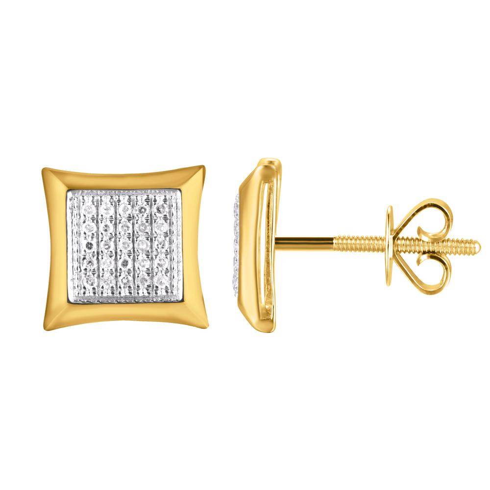 10 Karat Yellow Gold 0.15 Carat Diamonds Square Earrings-0124203-YG - Norma's Jewelry