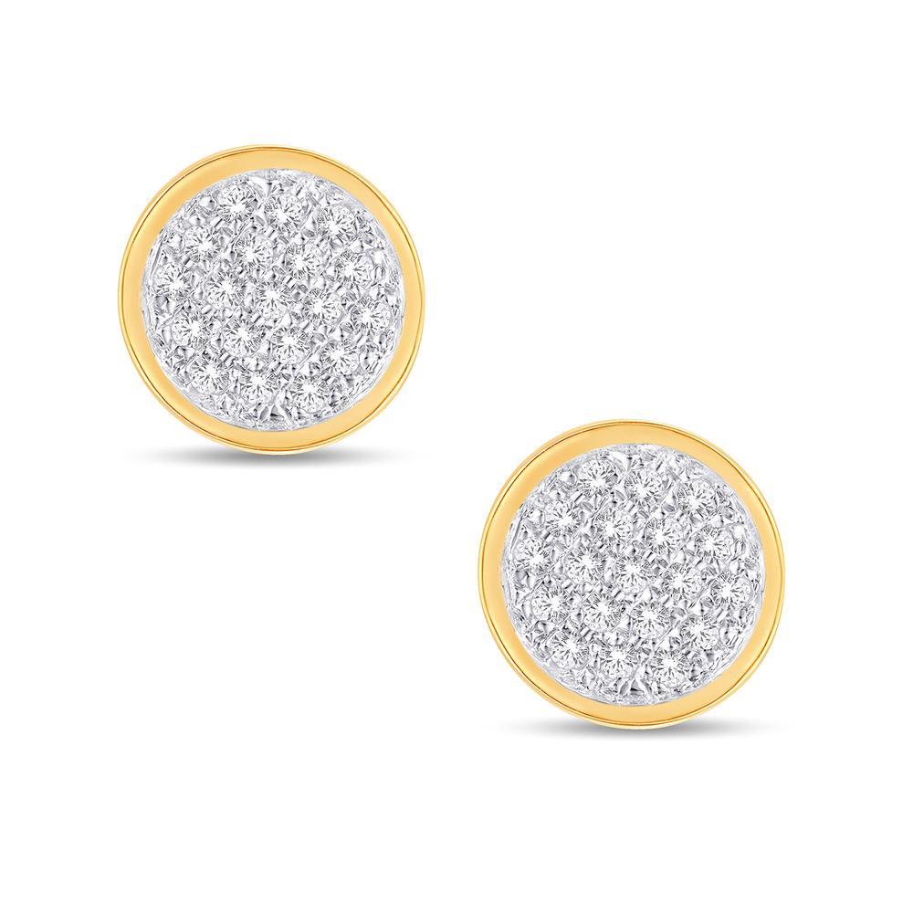 10 Karat Yellow Gold 0.10 Carat Diamonds Round Earrings-0126032-YG - Norma's Jewelry