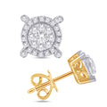 14 Karat Yellow Gold 0.35 Carat Diamonds Round Earrings-0128083-YG - Norma's Jewelry