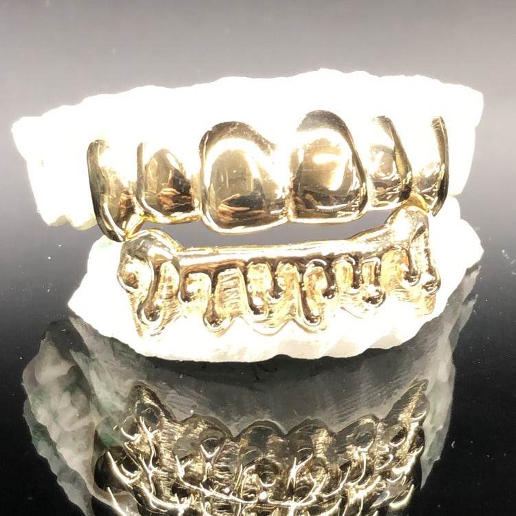 12 Teeth Gold Grillz - 6 Tops/Bottoms (Drip Effect) - Norma's Jewelry