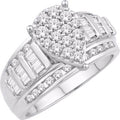 10 Karat White Gold 1.00 Carat Diamonds(L) Pear Cinderella Ladies Ring-0226137-WG - Norma's Jewelry